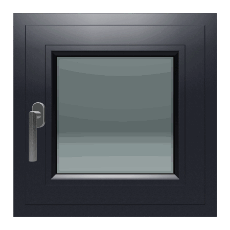 Jednokrilni prozor / Desni / 600 x 600 / Antracit / Dvoslojno staklo - MRAZ