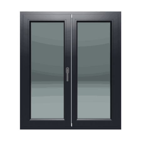 Dvokrilni prozor / Lijevi / 1200 x 1400 / Antracit / Dvoslojno staklo
