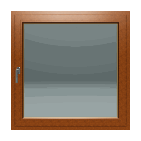 Jednokrilni prozor / Desni / 1200 x 1200 / Zlatni hrast / Troslojno staklo