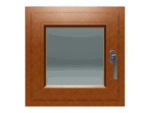 Jednokrilni prozor / Lijevi / 600 x 600 / Zlatni hrast / Troslojno staklo