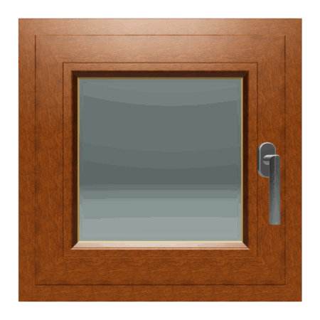 Jednokrilni prozor / Lijevi / 600 x 600 / Zlatni hrast / Troslojno staklo