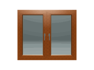 Dvokrilni prozor / x / 1600 x 1400 / Zlatni hrast / Troslojno staklo