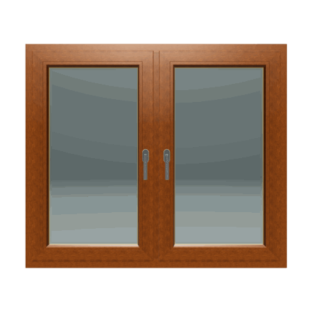 Dvokrilni prozor / x / 1600 x 1200 / Zlatni hrast / Dvoslojno staklo