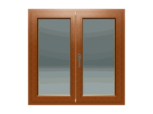 Dvokrilni prozor / Desni / 1400 x 1200 / Zlatni hrast / Troslojno staklo