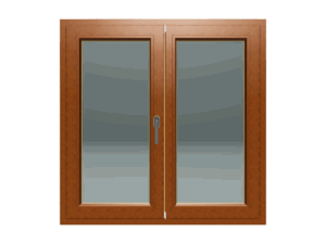 Dvokrilni prozor / Lijevi / 1200 x 1200 / Zlatni hrast / Dvoslojno staklo